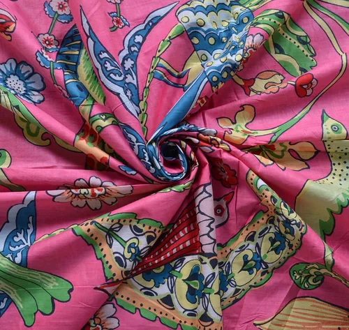 Vista 11 de Yard - Tela de gasa de algodón con estampado floral de 45 pulgadas de ancho, color negro, para costura (5 yardas, rosa bebé)