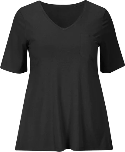 Vista 6 de Ellos Túnica acampanada con cuello en V para mujer, talla grande
