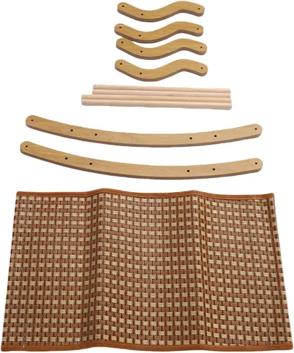 Vista 3 de Elevated Cat Bed, Lightweight Wooden Cooling Pet Cot with Breathable Rattan Mat Detachable Washable for Small Dogs and Kittens
