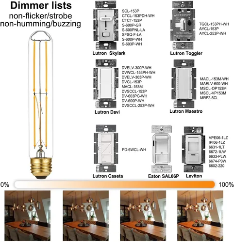 Vista 7 de LiteHistory Bombilla E12 regulable para candelabros de 60 W, paquete de 6 bombillas Edison E26 de 6 W = 60 W, 60 W, para candelabros, ventilador