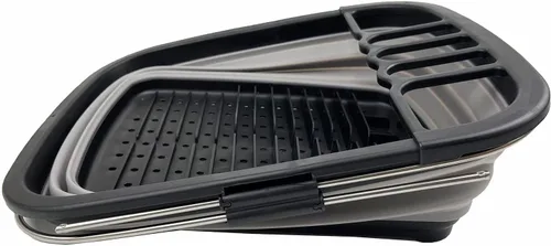 Vista 3 de SAMMART Escurridor de platos de plástico plegable expandible de 8L (2.11 galones), estante de secado plegable, organizador de vajilla portátil