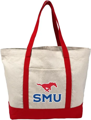 Vista 25 de Campus Lab Bolsa de lona con logotipo primario colegiado con bolsillo externo, bolsa de hombro reutilizable para ir de compras, playa Águilas A&m