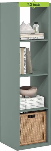 Vista 34 de Furinno Estantería para cubículos, estantería apilable, organizador de almacenamiento en cubos con parte trasera abierta, extragruesa, 15.8 x 15.8 x