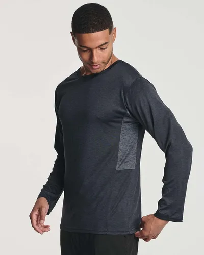 Vista 4 de Real Essentials Paquete de 4 unidades camiseta de manga larga para hombre Dry Fit, disipa la humedad, protección solar FPU 50+ contra rayos