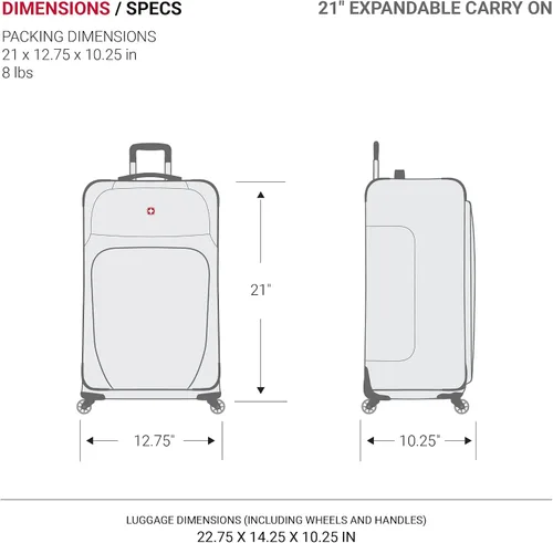 Vista 7 de SwissGear Equipaje expandible Sion Softside, Borgoña, 3 Piece Set (212527), Sion Softside - Equipaje expandible