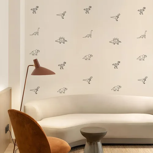 Vista 5 de Calcomanías de pared de dinosaurio, calcomanías de animales para dormitorio, decoración extraíble, cuarto de bebé, habitación de los niños, murales