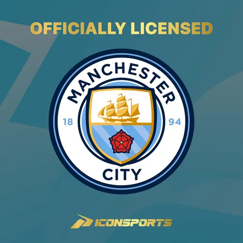 Vista 6 de Icon Sports Balón de fútbol oficial del Manchester City FC, MC154BLT, color blanco, talla 3