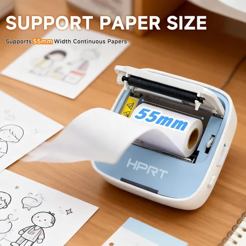 Vista 3 de HPRT Portable Sticker Printer, S1 Thermal Mini Inkless Label Printer Blue Sticker Maker for iPhone/Android, Label Printer for Study Notes, Text