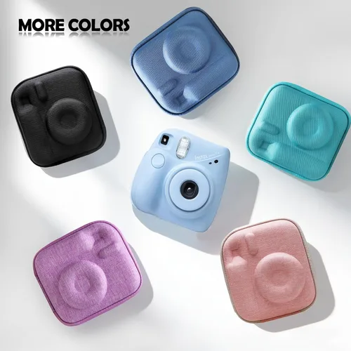 Vista 5 de XANAD Funda rígida compatible con Fujifilm Instax Mini 12/11/10/9/8/7/7+ / EVO y para cámara instantánea Fujifilm Instax Mini 99 con correa