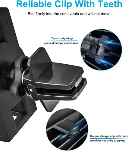Vista 3 de Soporte de tableta para ventilación de automóvil, [súper estable y fácil] Soporte para tableta de ventilación de automóvil con clip ajustable