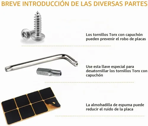 Vista 6 de Tornillos antirrobo para matrícula, pernos antirrobo para marco de matrícula, sujetadores resistentes a manipulaciones, tornillos de matrícula