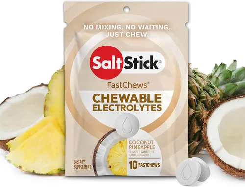 Vista 11 de SaltStick Electrolyte FastChews Green Apple - 12 paquetes resellables/120 unidades Chewable electrolyte tablets that start working in 45 seconds.