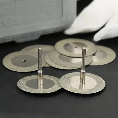Vista 3 de dophee Rueda de discos de corte de diamante 10pcs con 2 mandril Arbor, 1.575 in