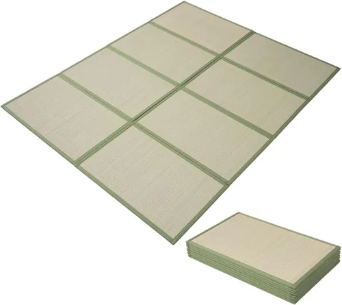 Vista 8 de EMOOR Alfombrilla de tatami japonés, tamaño individual, hierba natural de Rush (sin teñir), colchón plegable Igusa para el suelo para dormir