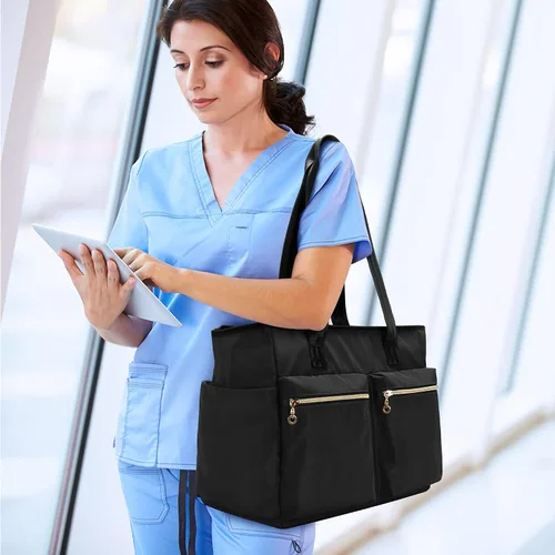 Vista 26 de Damero Bolsa de enfermera con funda para laptop para el trabajo y el cuidado del hogar, estudiantes de medicina