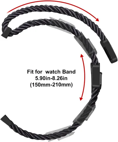Vista 8 de Correa de nailon compatible con Samsung Galaxy Watch 7/6/5/4/FE 1.732 in 1.575 in/Galaxy Watch 5 Pro 1.772 in/Watch 4/6 Classic 1.850 in 1.811 in