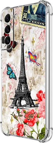 Vista 19 de Funda para Galaxy S22 Plus, protección contra caídas de rosas y mariposas azules, a prueba de golpes, de cuerpo completo, resistente a los arañazos