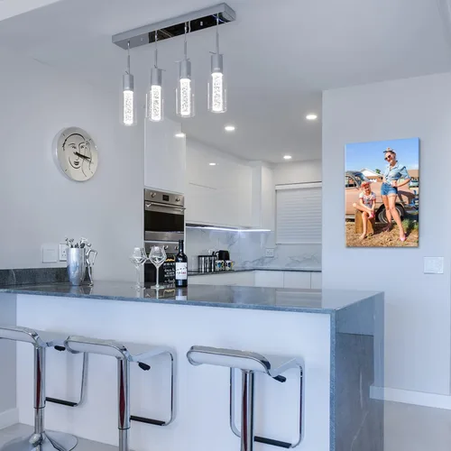 Vista 5 de Impresiones en lienzo personalizadas con tus fotos, imagen personalizada de arte de pared sobre lienzo, regalos enmarcados para pareja, familia