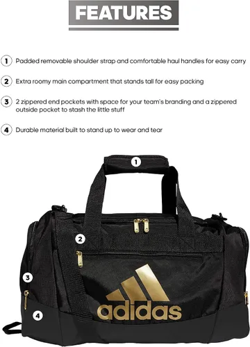 Vista 2 de adidas Defender 4 - Bolsa de lona pequeña, Negro, talla única