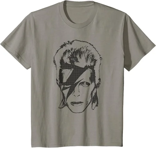 Vista 13 de David Bowie - Camiseta Lightning, Gris Asfalto