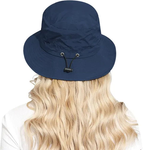 Vista 3 de Packable Bucket Hat for Women Waterproof UV Protection Sun Hat Azul marino