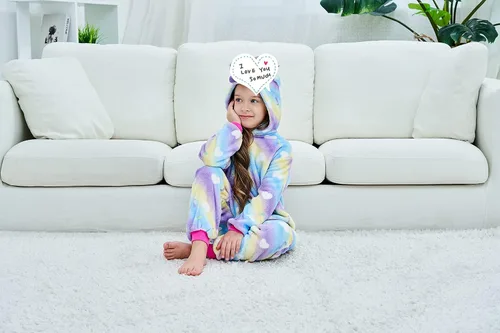 Vista 3 de Riverchan Kids Unicorn Onesie Animal Pajamas Halloween Cosplay Costume Sleepwear Gift for Girls and Boys