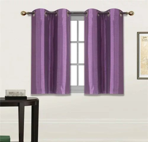 Vista 17 de Diamond Home Linens 2 paneles de cortinas opacas cortas con aislamiento térmico de 24 pulgadas de largo para oscurecer la habitación de la cocina