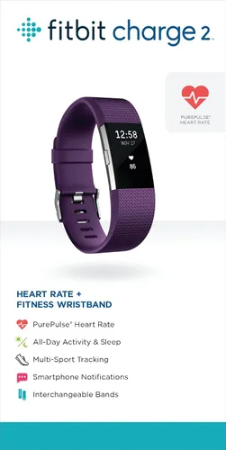 Vista 6 de Fitbit Charge 2 - Pulsera de ritmo cardíaco + fitness, ciruela, pequeña (versión para EE.UU.)