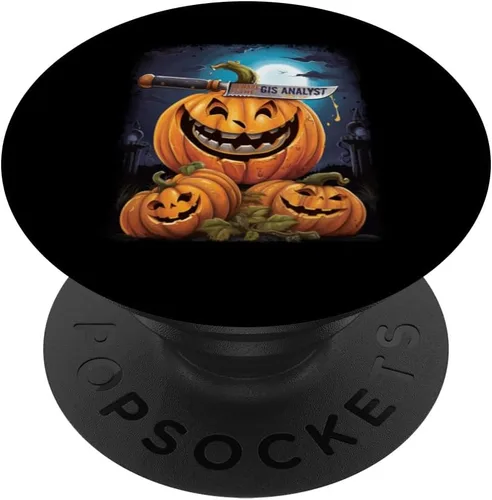 Vista 6 de GIS Analyst Funny Halloween Fun Pun Spooky PopSockets MagSafe PopGrip for iPhone