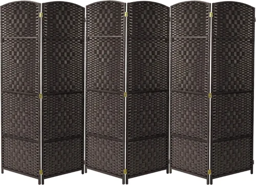 Vista 12 de Sorbus Divisor de habitación de 8 paneles de 6 pies de alto, pantalla de privacidad, paneles extra anchos con doble bisagra, doble tejido de Beige