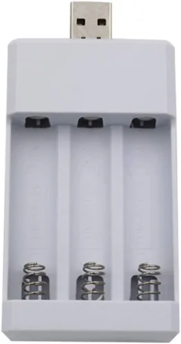 Vista 7 de Adaptador de cargador de batería de 3 Solts, cargador de batería recargable con enchufe USB, para baterías universales Aa/AAA
