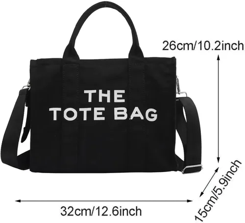 Vista 3 de GLOD JORLEE Bolso de mano para mujer, bolso cruzado de lona de moda (negro), Negro