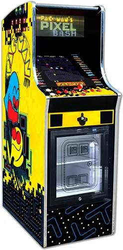 Vista 2 de Bandai Namco Amusement America Pac Man Pixel Bash Chill Home Juego de arcade vertical con taburete de bar de 30 pulgadas