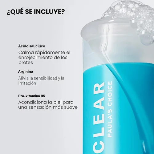 Vista 3 de Paula's Choice CLEAR Limpiador facial normalizador de poros, lavado facial diario para acné, limpiador facial de ácido salicílico para poros