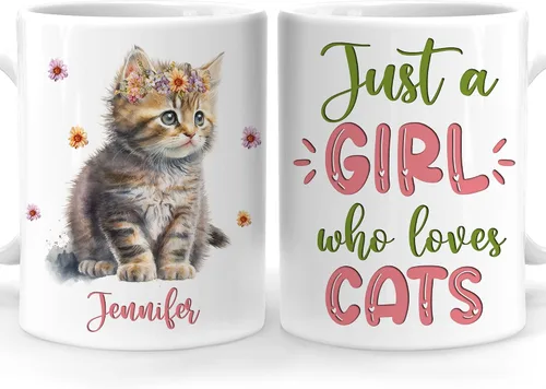 Vista 18 de Hyturtle Regalos Personalizados Amante de Osos - Taza de Café de Cerámica Just A Girl Who Loves Bears con Nombre Personalizado 11oz - Idea de Regalo