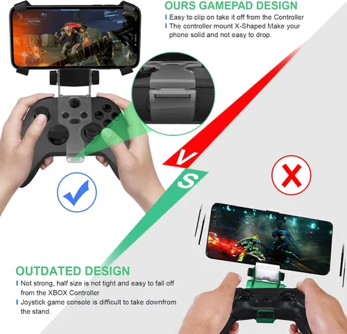 Vista 6 de Dobe - Clip de juego móvil para Xbox One con soporte de teléfono ajustable compatible con Xbox One SXSeries SXXbox One
