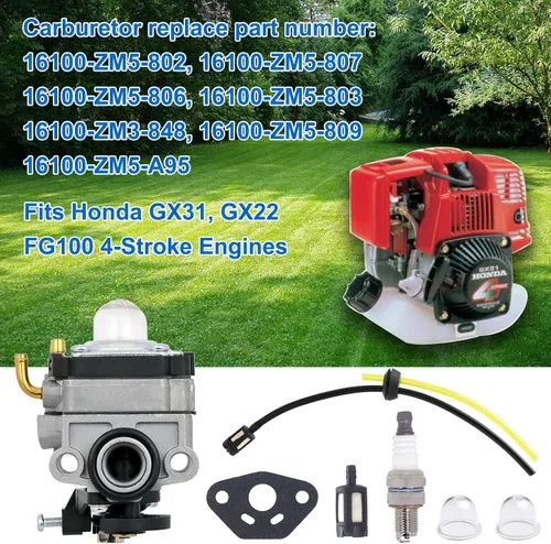Vista 5 de FitBest Kit de carburador GX22 GX31 FG100 para motores Honda de 4 ciclos – Reemplaza 16100-ZM5-803/16100-ZM3-848/16100-ZM5-809 – Kit de ajuste todo
