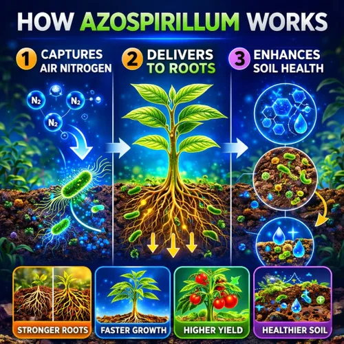 Vista 5 de Azospirillum Super Blend, totalmente natural, bio fertilizante, aumenta el crecimiento de las plantas y la masa de raíces, perfecta para nuevas