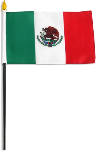 Vista 4 de Bandera de escritorio de México de 4 x 6 pulgadas (sin base) (1 bandera)