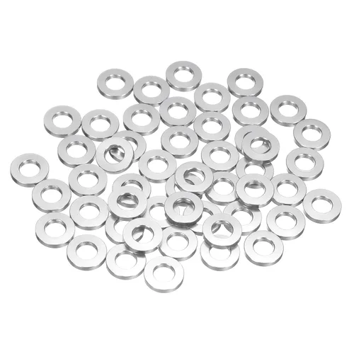 Vista 13 de uxcell 20 arandelas planas de aluminio, juntas de sello redondo M4x10x1.0.197 in, espaciadores planos para tornillos, tornillos, accesorios