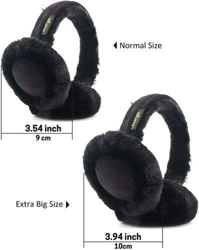 Vista 3 de Aurya Orejeras - Orejeras Clásicas Unisex para Calentar las Orejas para Invierno al Aire Libre para Mujeres Negro