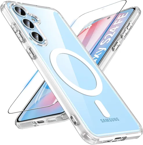 Vista 47 de OWKEY Funda magnética para Samsung Galaxy S23 de 6.1 pulgadas, para Magsafe con protector de pantalla, protección de grado militar, a prueba