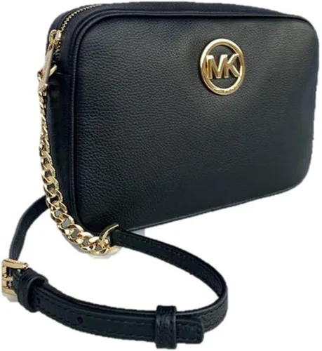 Vista 4 de Michael Kors Fulton Large EW Bandolera Cuero guijarro, Negro, Negro