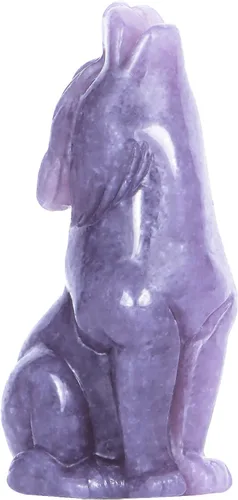 Vista 11 de Artistone Estatua de lobo de obsidiana negra de 2 pulgadas, adorno para decoración del hogar, escultura de animales de cristal curativo con caja