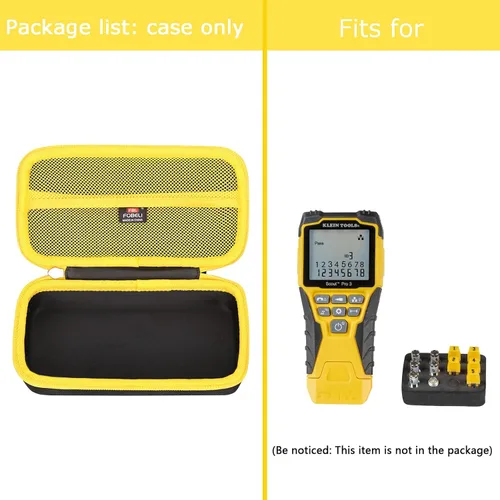 Vista 5 de FBLFOBELI Estuche rígido de transporte compatible con Klein Tools VDV501-851/VDV501-852/VDV501-853 Kit de probador de cables con Scout Pro 3