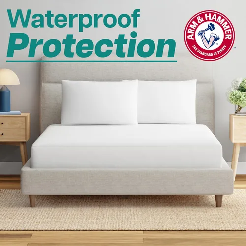 Vista 3 de Arm & Hammer Protector de colchón de rizo suave, impermeable, blanco, individual/individual XL