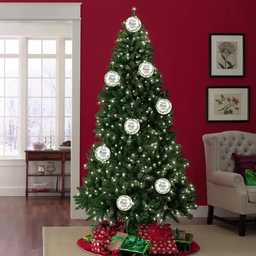 Vista 8 de Adornos de Navidad personalizados, colgante de cerámica personalizado con foto, texto/imagen, adorno colgante personalizado para parejas, niños