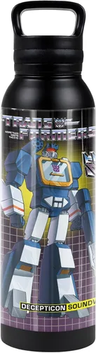 Vista 18 de Transformers OFFICIAL Bumblebee Black - Botella de agua aislada de 24 onzas, resistente a fugas, de acero inoxidable aislado al vacío con tapa