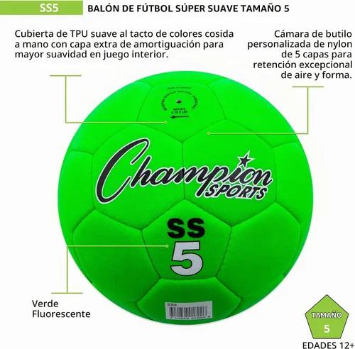 Vista 4 de Champion Sports Balón de fútbol súper suave tamaño 5