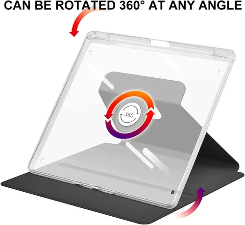 Vista 2 de Funda para Kindle Scribe con portalápices (rotación de 360 grados y encendido automático/apagado automático), funda con soporte de folio premium